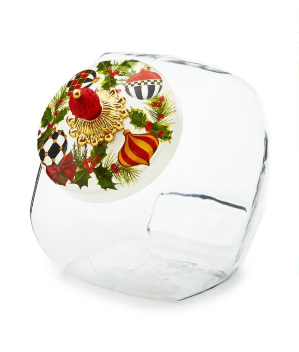 Cookie Jar with Deck the Halls Lid