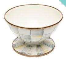 Sterling Check Enamel Ice Cream Dish