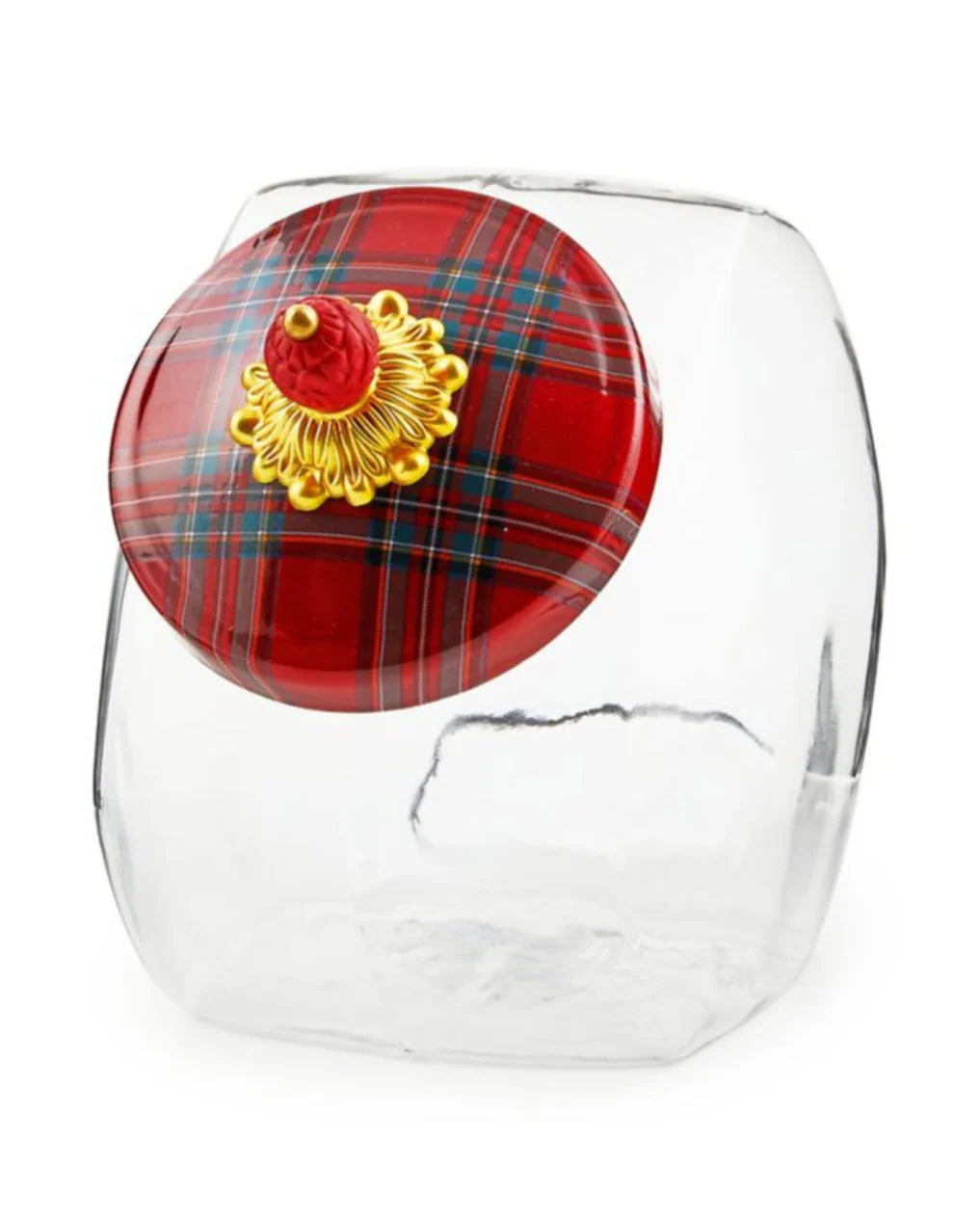 Cookie Jar with Red Tartan Lid
