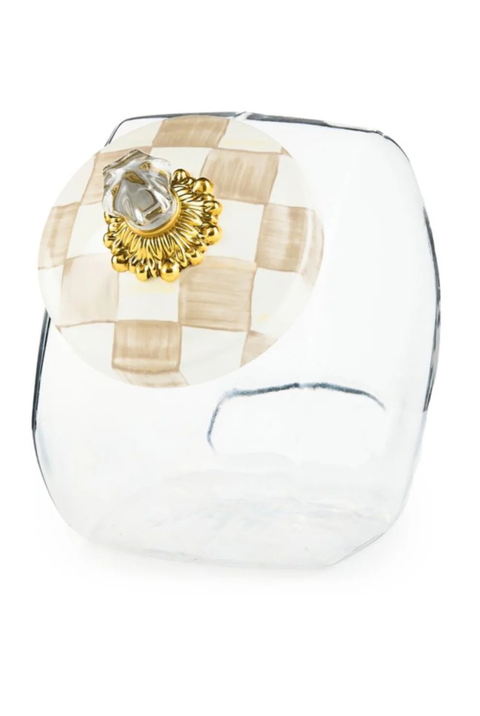 Cookie Jar with Mocha Check Lid