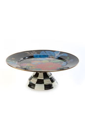 Flower Market Pedestal Platter Black